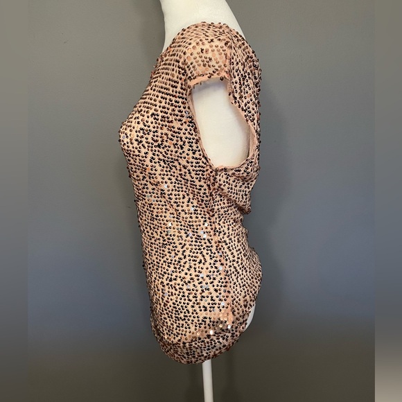 LIMITED Pink Sequin Sheer Sleeveless Blouse / Tunic - Size Small - Picture 5 of 16